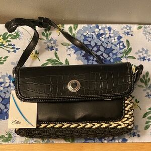 Vintage Marlo Leather and Braided Cord Shoulder Bag